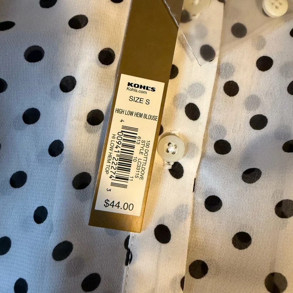 LC Lauren Conrad White Polka Dot Blouse - Picture 5 of 10